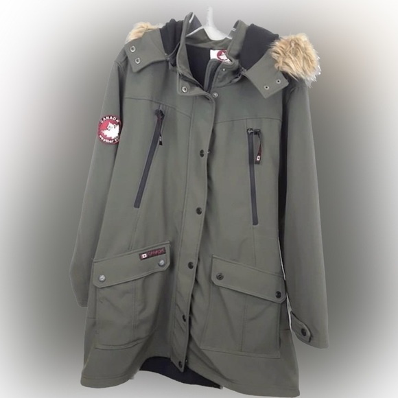 Canada Weather Gear Jackets & Blazers - Canada Weather Gear Green/Black Parka Jacket 2X